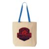 Natural Tote with Contrast-Color Handles Thumbnail