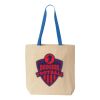 Natural Tote with Contrast-Color Handles Thumbnail