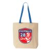 Natural Tote with Contrast-Color Handles Thumbnail
