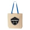 Natural Tote with Contrast-Color Handles Thumbnail