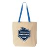 Natural Tote with Contrast-Color Handles Thumbnail