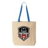 Natural Tote with Contrast-Color Handles Thumbnail