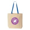 Natural Tote with Contrast-Color Handles Thumbnail
