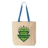 Natural Tote with Contrast-Color Handles Thumbnail