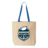 Natural Tote with Contrast-Color Handles Thumbnail