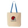 Natural Tote with Contrast-Color Handles Thumbnail