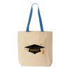 Natural Tote with Contrast-Color Handles Thumbnail