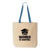 Natural Tote with Contrast-Color Handles Thumbnail