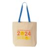 Natural Tote with Contrast-Color Handles Thumbnail