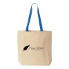 Natural Tote with Contrast-Color Handles Thumbnail