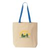 Natural Tote with Contrast-Color Handles Thumbnail