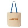 Natural Tote with Contrast-Color Handles Thumbnail