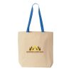 Natural Tote with Contrast-Color Handles Thumbnail