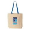 Natural Tote with Contrast-Color Handles Thumbnail