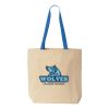Natural Tote with Contrast-Color Handles Thumbnail