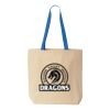 Natural Tote with Contrast-Color Handles Thumbnail