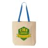 Natural Tote with Contrast-Color Handles Thumbnail