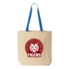 Natural Tote with Contrast-Color Handles Thumbnail