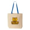 Natural Tote with Contrast-Color Handles Thumbnail