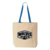 Natural Tote with Contrast-Color Handles Thumbnail