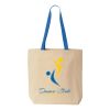 Natural Tote with Contrast-Color Handles Thumbnail