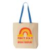 Natural Tote with Contrast-Color Handles Thumbnail