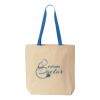 Natural Tote with Contrast-Color Handles Thumbnail