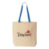 Natural Tote with Contrast-Color Handles Thumbnail