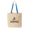 Natural Tote with Contrast-Color Handles Thumbnail