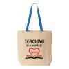 Natural Tote with Contrast-Color Handles Thumbnail