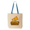 Natural Tote with Contrast-Color Handles Thumbnail