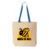 Natural Tote with Contrast-Color Handles Thumbnail