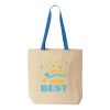 Natural Tote with Contrast-Color Handles Thumbnail