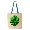 Natural Tote with Contrast-Color Handles Thumbnail