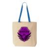 Natural Tote with Contrast-Color Handles Thumbnail