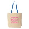 Natural Tote with Contrast-Color Handles Thumbnail