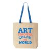 Natural Tote with Contrast-Color Handles Thumbnail