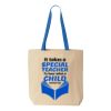 Natural Tote with Contrast-Color Handles Thumbnail