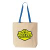 Natural Tote with Contrast-Color Handles Thumbnail