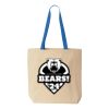 Natural Tote with Contrast-Color Handles Thumbnail