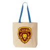 Natural Tote with Contrast-Color Handles Thumbnail