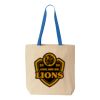 Natural Tote with Contrast-Color Handles Thumbnail