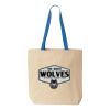 Natural Tote with Contrast-Color Handles Thumbnail