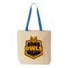 Natural Tote with Contrast-Color Handles Thumbnail