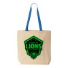 Natural Tote with Contrast-Color Handles Thumbnail