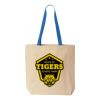 Natural Tote with Contrast-Color Handles Thumbnail