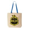 Natural Tote with Contrast-Color Handles Thumbnail