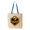 Natural Tote with Contrast-Color Handles Thumbnail