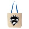 Natural Tote with Contrast-Color Handles Thumbnail
