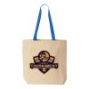 Natural Tote with Contrast-Color Handles Thumbnail